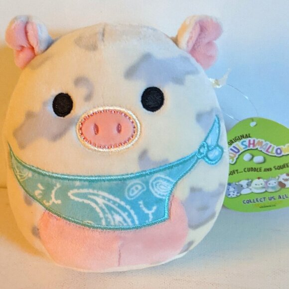 NWT 5" Rosie Spotted Pig Squishmallows Bandana Farm Squad Plushie Stuffed Animal - Picture 2 of 5